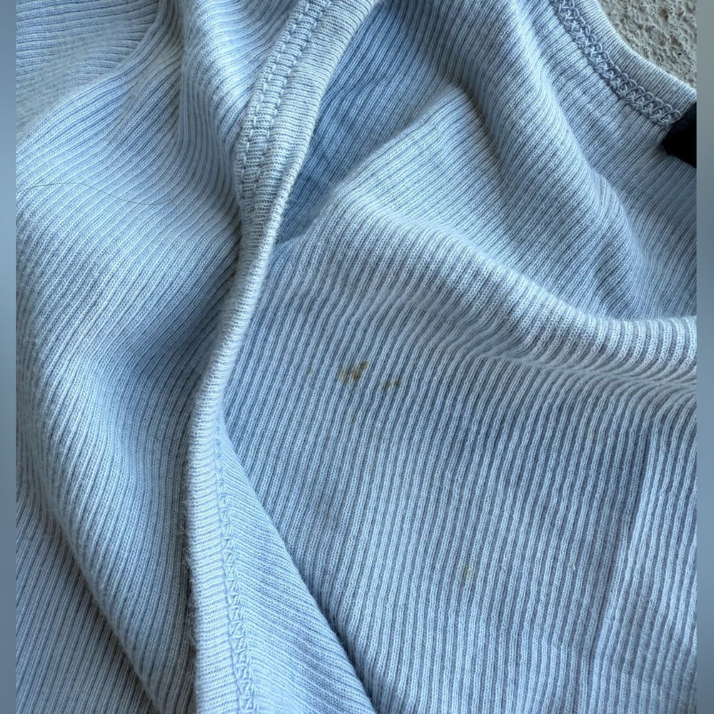 Brandy melville Light Blue Button-Up Ribbed Top - Picture 4 of 4